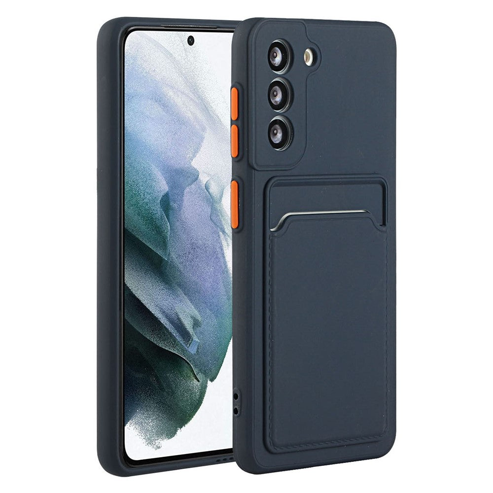 Drop-Proof Card Holder Design Flexible TPU Phone Case Cover for Samsung Galaxy S21 FE