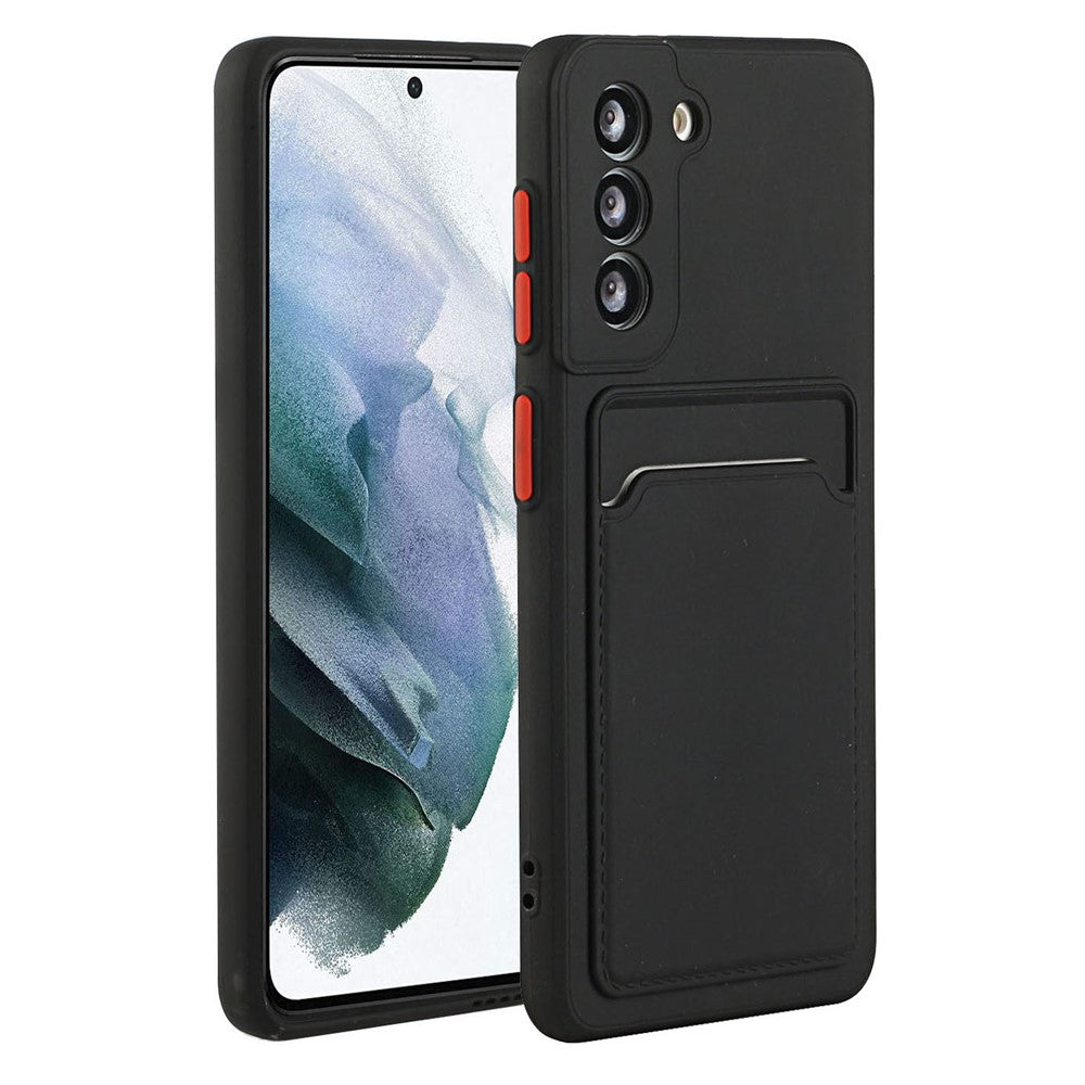 Drop-Proof Card Holder Design Flexible TPU Phone Case Cover for Samsung Galaxy S21 FE