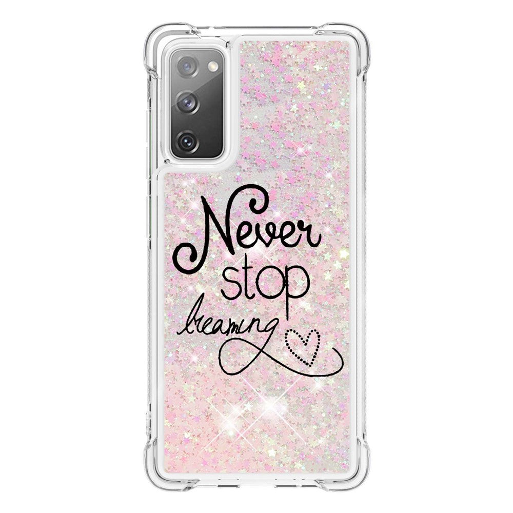 Quicksand Moving Bling Glitter Pattern Printing Clear Soft TPU Phone Case for Samsung Galaxy S20 FE 2022/S20 FE/S20 FE 5G/S20 Lite