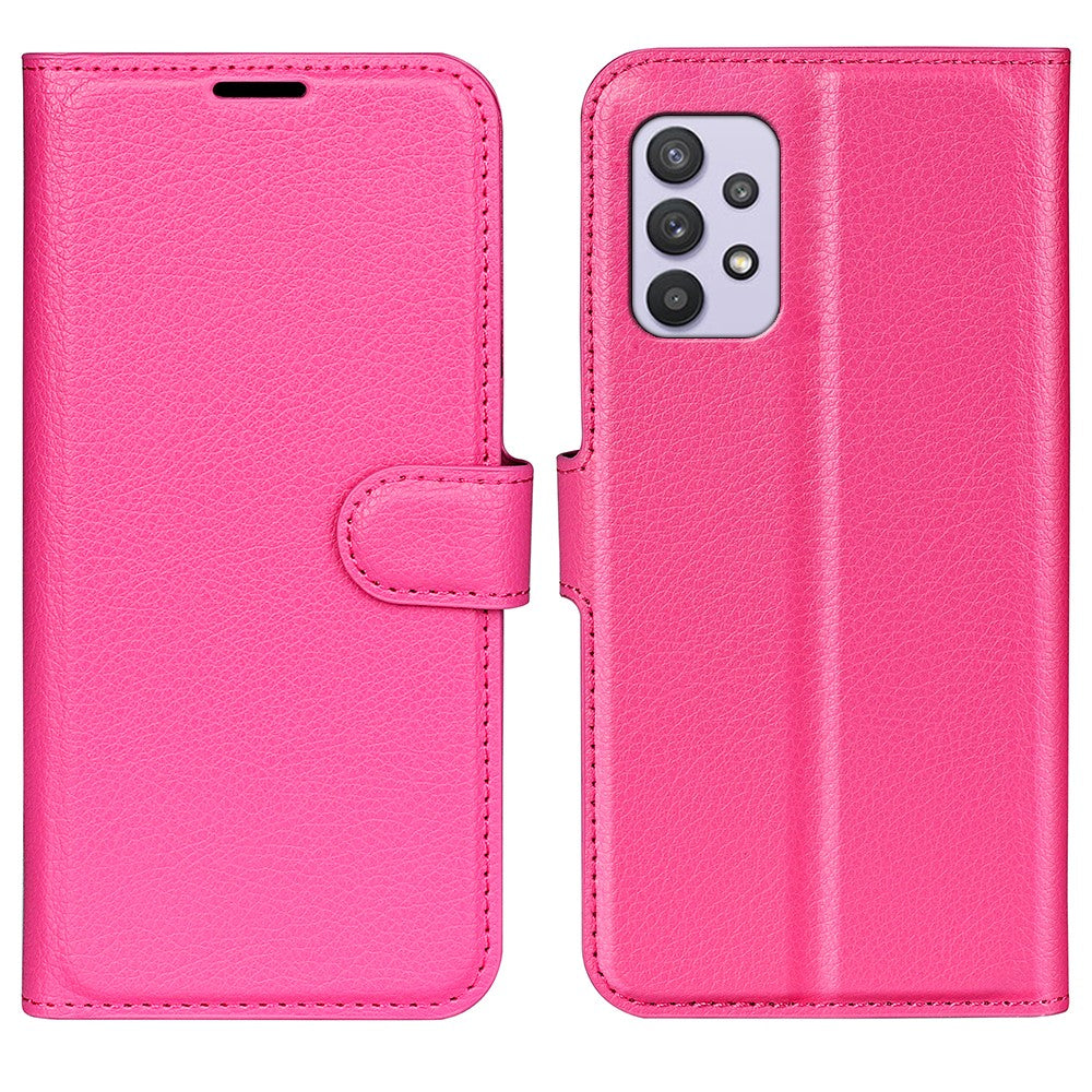 For Samsung Galaxy A53 5G Litchi Texture PU Leather Folio Case Magnetic Clasp Anti-scratch Phone Cover with Stand Wallet