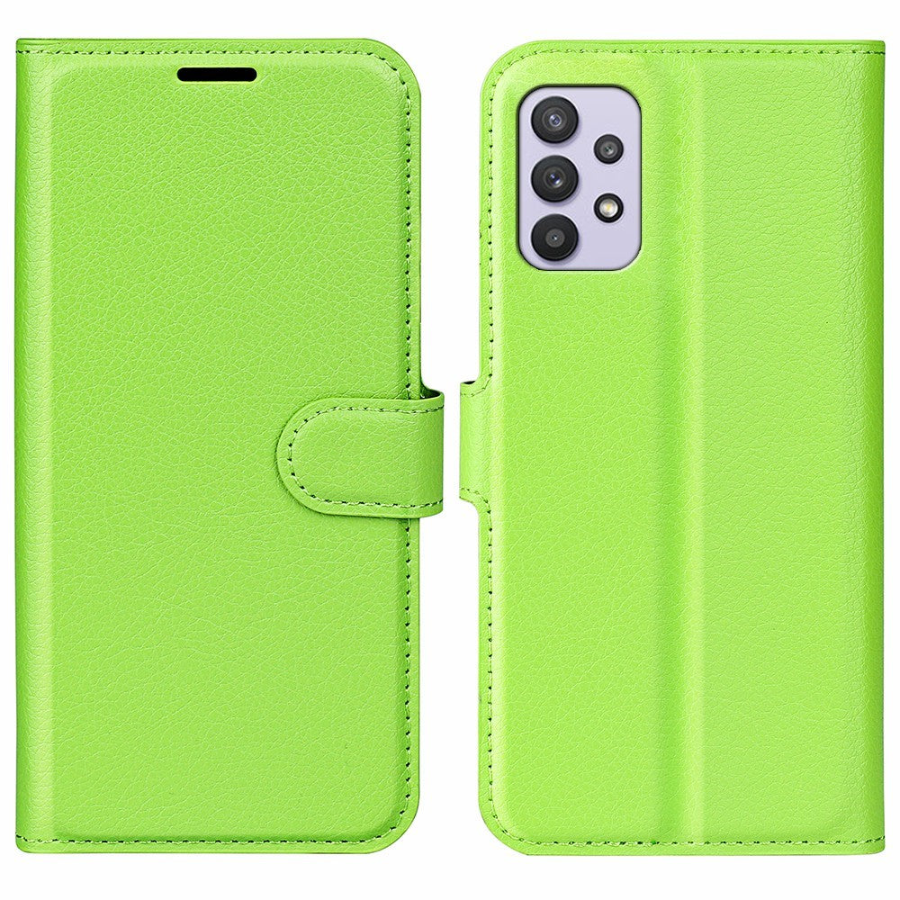 For Samsung Galaxy A53 5G Litchi Texture PU Leather Folio Case Magnetic Clasp Anti-scratch Phone Cover with Stand Wallet