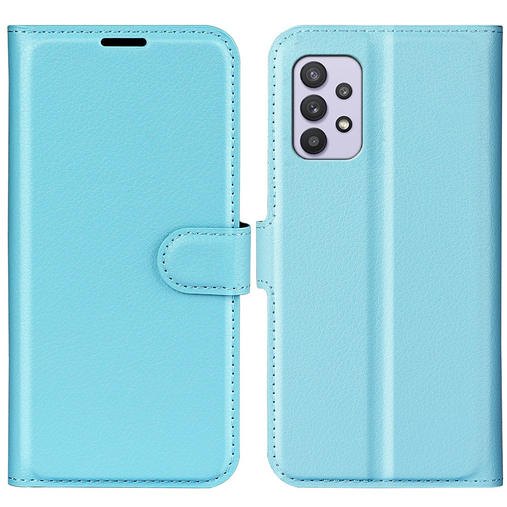 For Samsung Galaxy A53 5G Litchi Texture PU Leather Folio Case Magnetic Clasp Anti-scratch Phone Cover with Stand Wallet