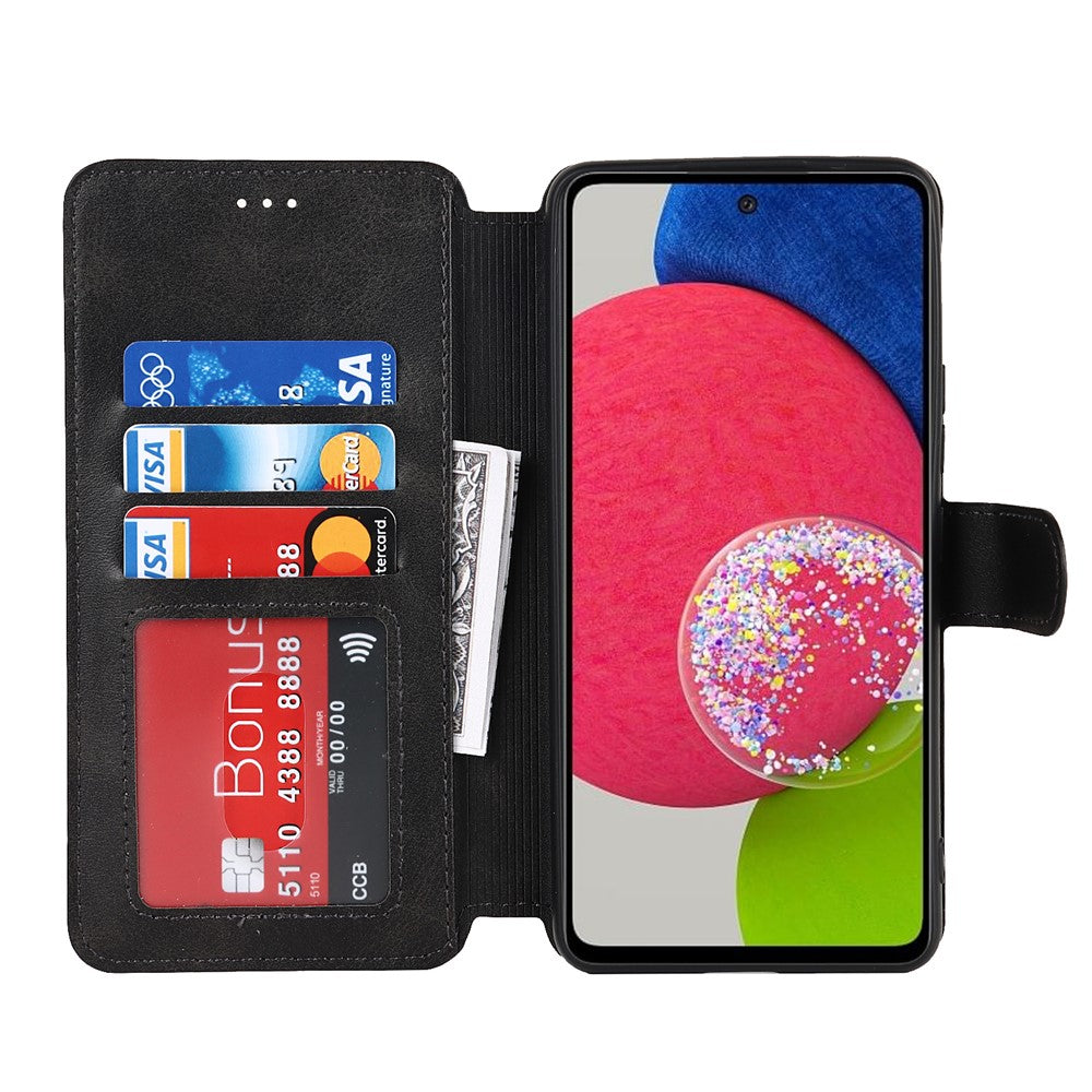 Magnetic Retro Matte PU Leather Stand Flip Cover Shockproof TPU Interior RFID Blocking Wallet Folio Case for Samsung Galaxy A53 5G