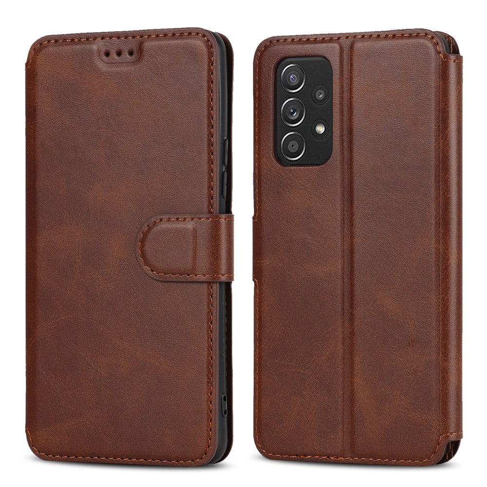 Magnetic Retro Matte PU Leather Stand Flip Cover Shockproof TPU Interior RFID Blocking Wallet Folio Case for Samsung Galaxy A53 5G