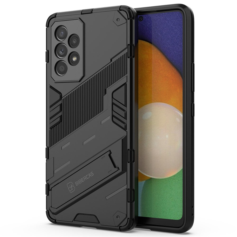 Well-protected Anti-drop Hands-free Kickstand Design TPU + PC Hybrid Phone Case Cover for Samsung Galaxy A53 5G