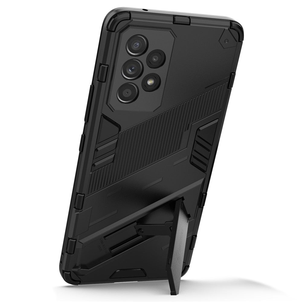 Well-protected Anti-drop Hands-free Kickstand Design TPU + PC Hybrid Phone Case Cover for Samsung Galaxy A53 5G