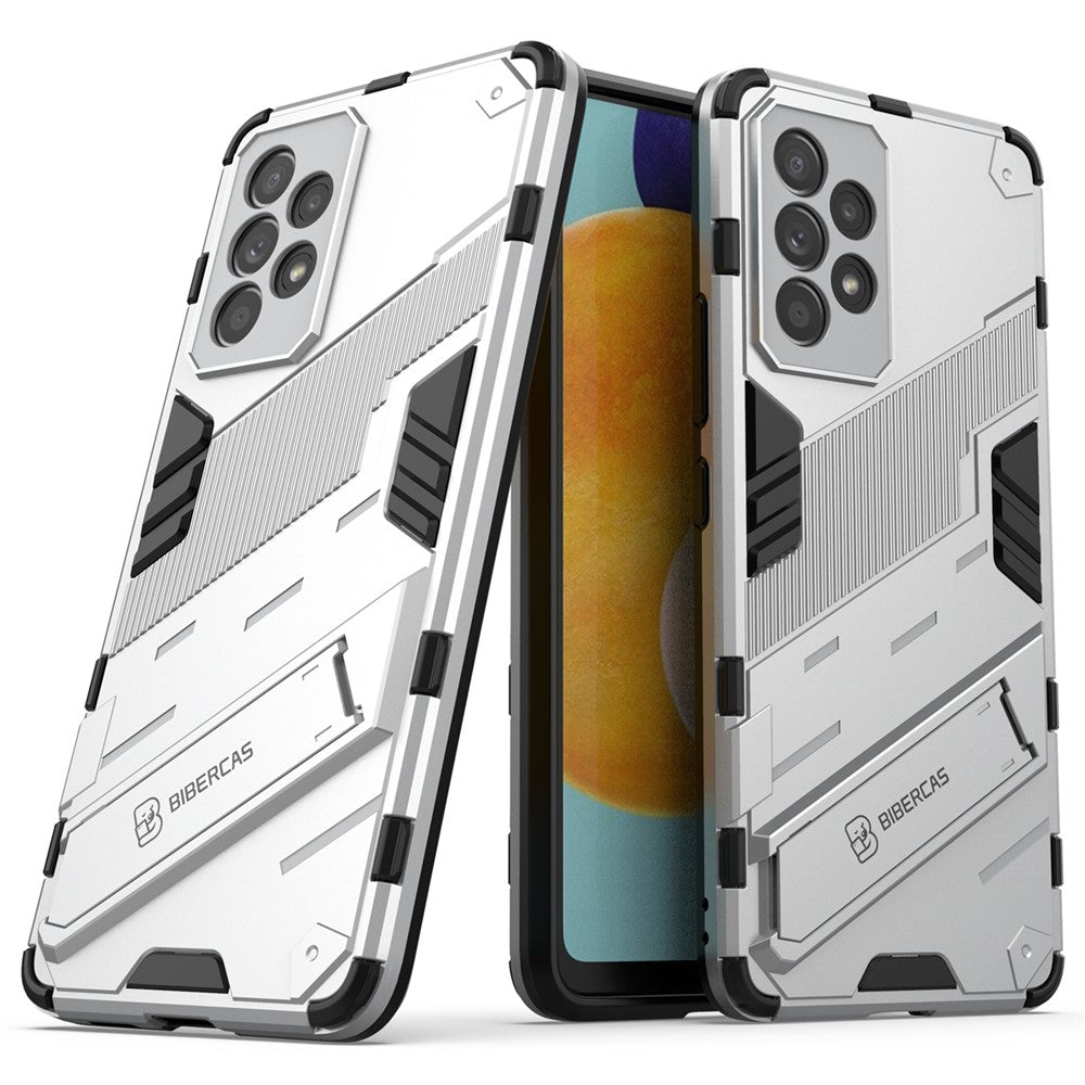 Well-protected Anti-drop Hands-free Kickstand Design TPU + PC Hybrid Phone Case Cover for Samsung Galaxy A53 5G