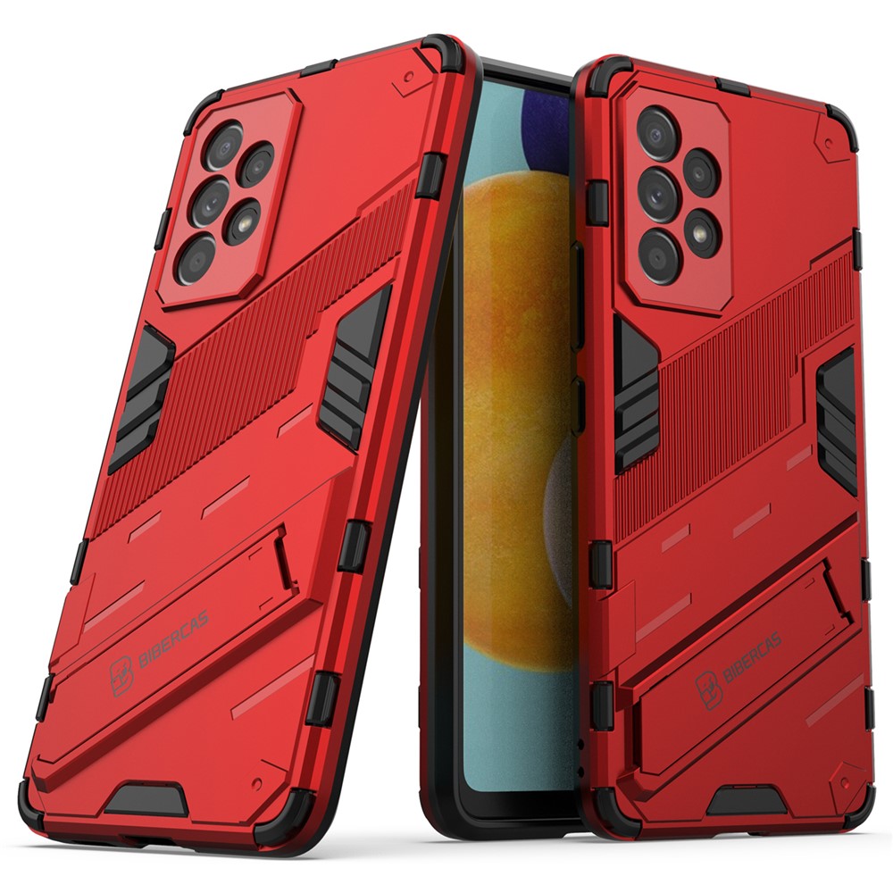 Well-protected Anti-drop Hands-free Kickstand Design TPU + PC Hybrid Phone Case Cover for Samsung Galaxy A53 5G