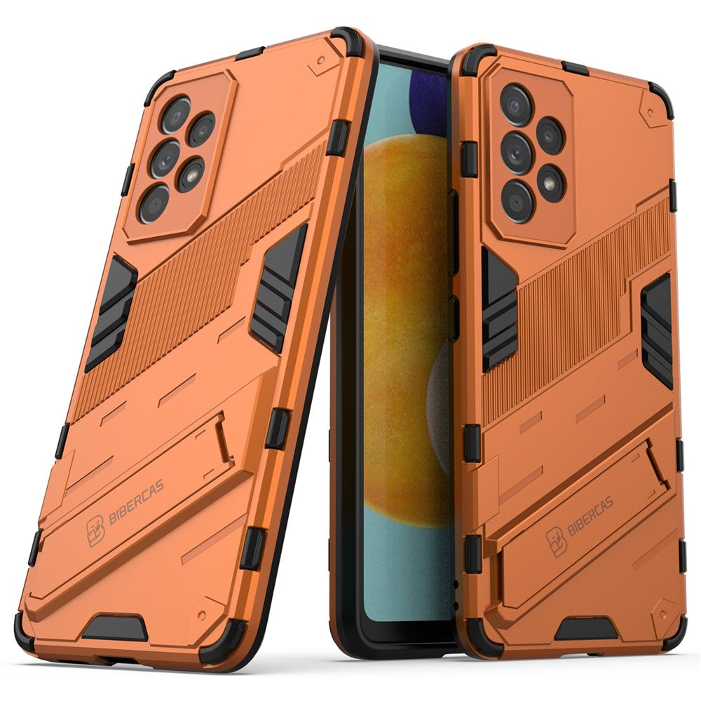 Well-protected Anti-drop Hands-free Kickstand Design TPU + PC Hybrid Phone Case Cover for Samsung Galaxy A53 5G