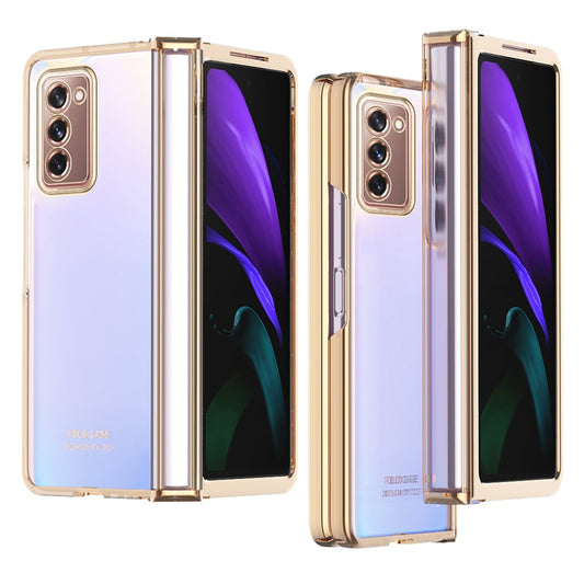 Samsung Galaxy Z Fold2 5G Anti-fall Electroplating Transparent PC Phone Case Detachable Hinge Design Shockproof Phone Shell