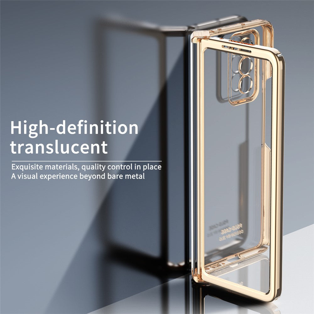 Samsung Galaxy Z Fold2 5G Anti-fall Electroplating Transparent PC Phone Case Detachable Hinge Design Shockproof Phone Shell