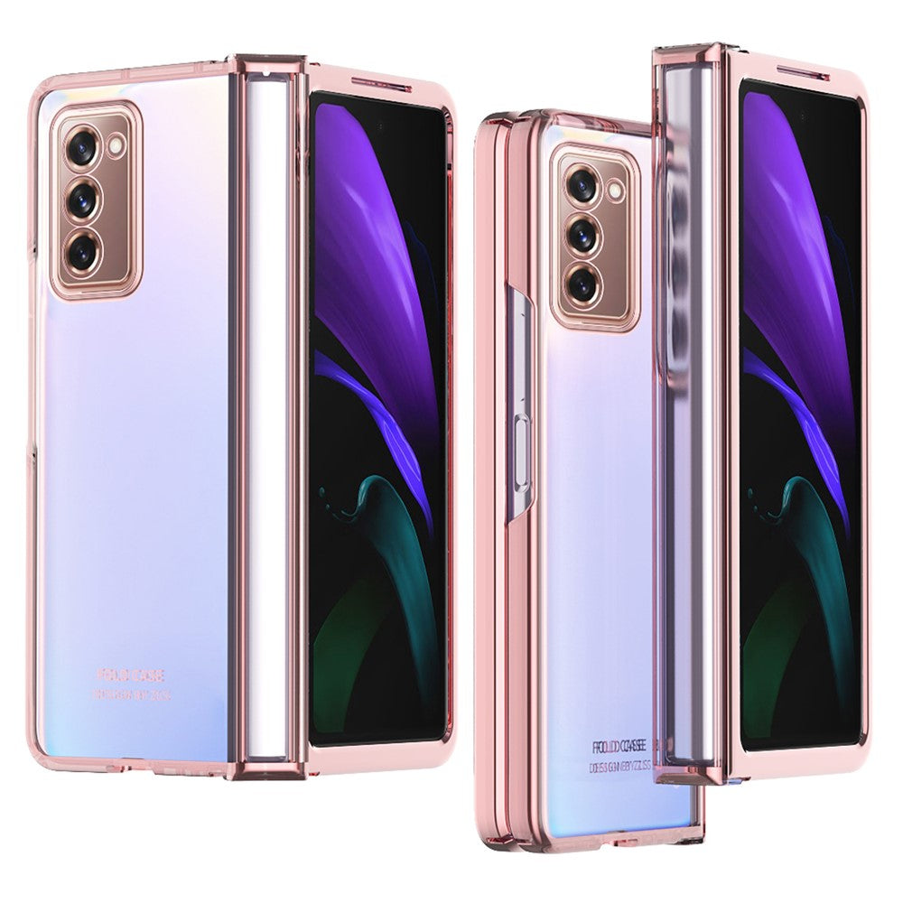 Samsung Galaxy Z Fold2 5G Anti-fall Electroplating Transparent PC Phone Case Detachable Hinge Design Shockproof Phone Shell