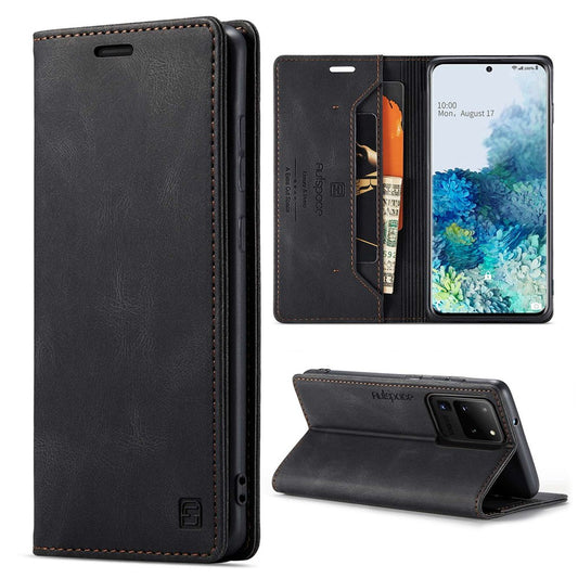 Samsung Galaxy S20 Ultra 4G / 5G PU Leather Case RFID Blocking Retro Wallet Flip Stand Cover