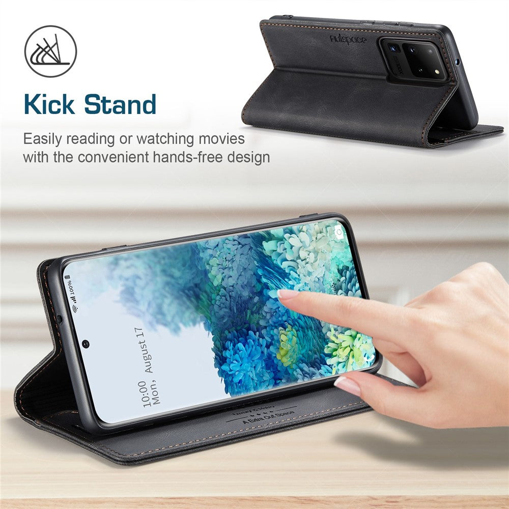 Samsung Galaxy S20 Ultra 4G / 5G PU Leather Case RFID Blocking Retro Wallet Flip Stand Cover