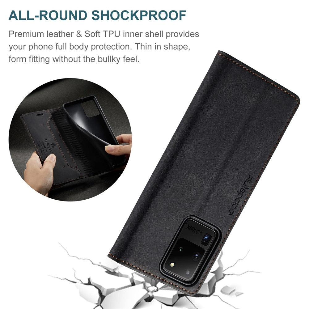 Samsung Galaxy S20 Ultra 4G / 5G PU Leather Case RFID Blocking Retro Wallet Flip Stand Cover