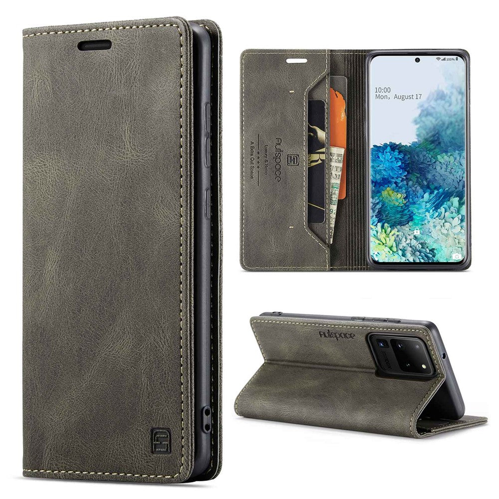 Samsung Galaxy S20 Ultra 4G / 5G PU Leather Case RFID Blocking Retro Wallet Flip Stand Cover