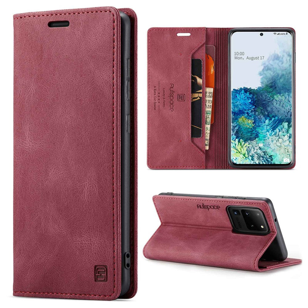Samsung Galaxy S20 Ultra 4G / 5G PU Leather Case RFID Blocking Retro Wallet Flip Stand Cover