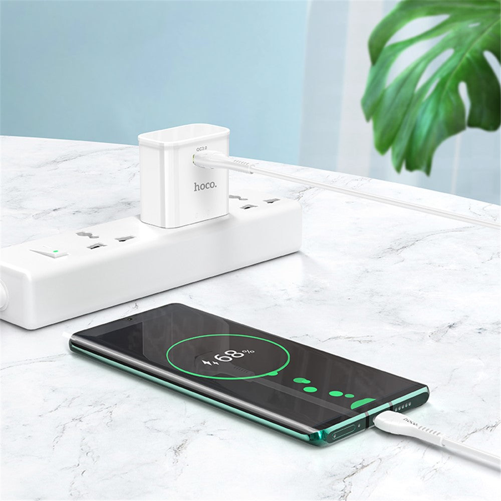 HOCO C92B Single Port QC 3.0 Travel Wall Charger UK Plug 18W Fast Charging Power Adapter for Phone Tablet