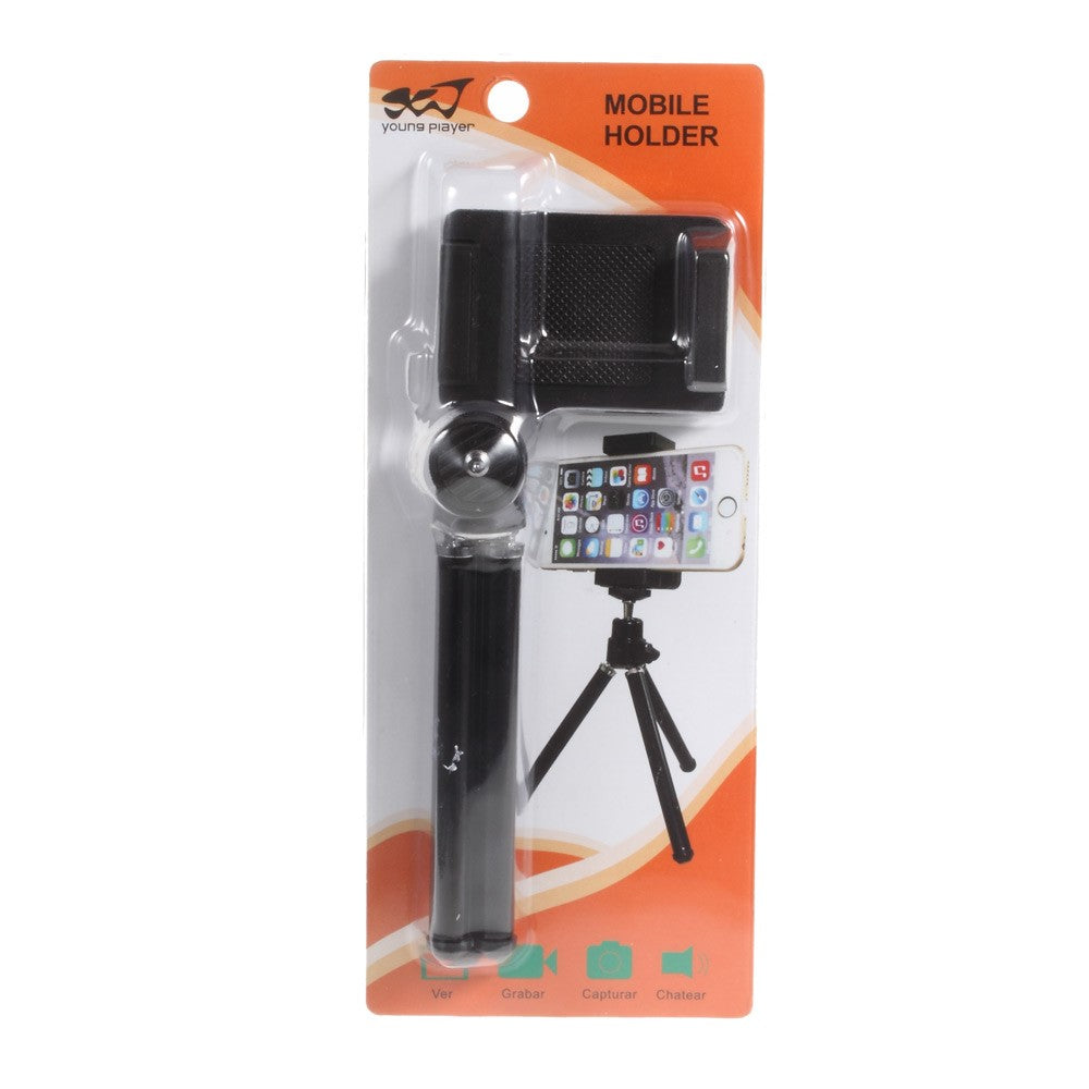 Portable Rotary Tripod Stand with Phone Holder Mount, Size: 5-9cm