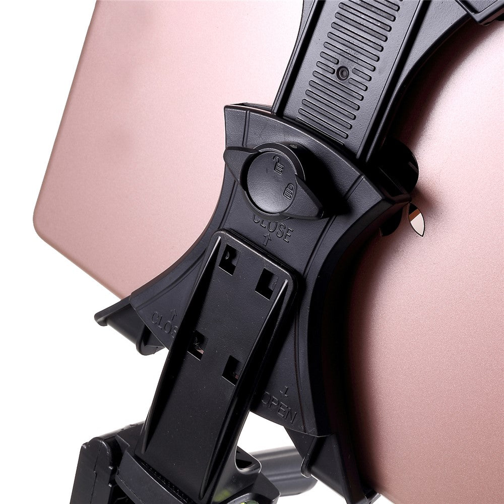 3110 Universal Tablet Clamp Holder Mount with Aluminum Tripod Stand for iPad 4/Air/Pro 11-inch (2018), Clamp Width: 123-200mm