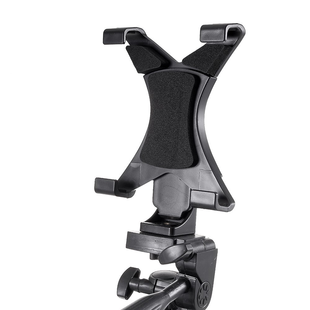 3110 Universal Tablet Clamp Holder Mount with Aluminum Tripod Stand for iPad 4/Air/Pro 11-inch (2018), Clamp Width: 123-200mm