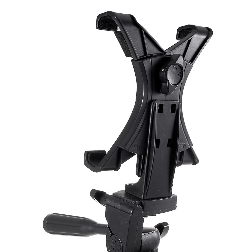 3110 Universal Tablet Clamp Holder Mount with Aluminum Tripod Stand for iPad 4/Air/Pro 11-inch (2018), Clamp Width: 123-200mm