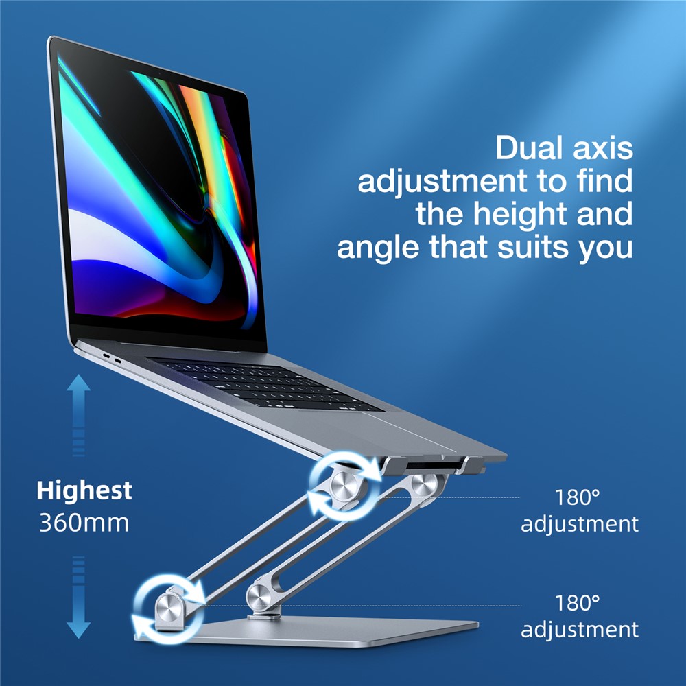 BESTAND For 10-17" Laptops Aluminum Alloy Stand Adjustable Notebook Desktop Bracket