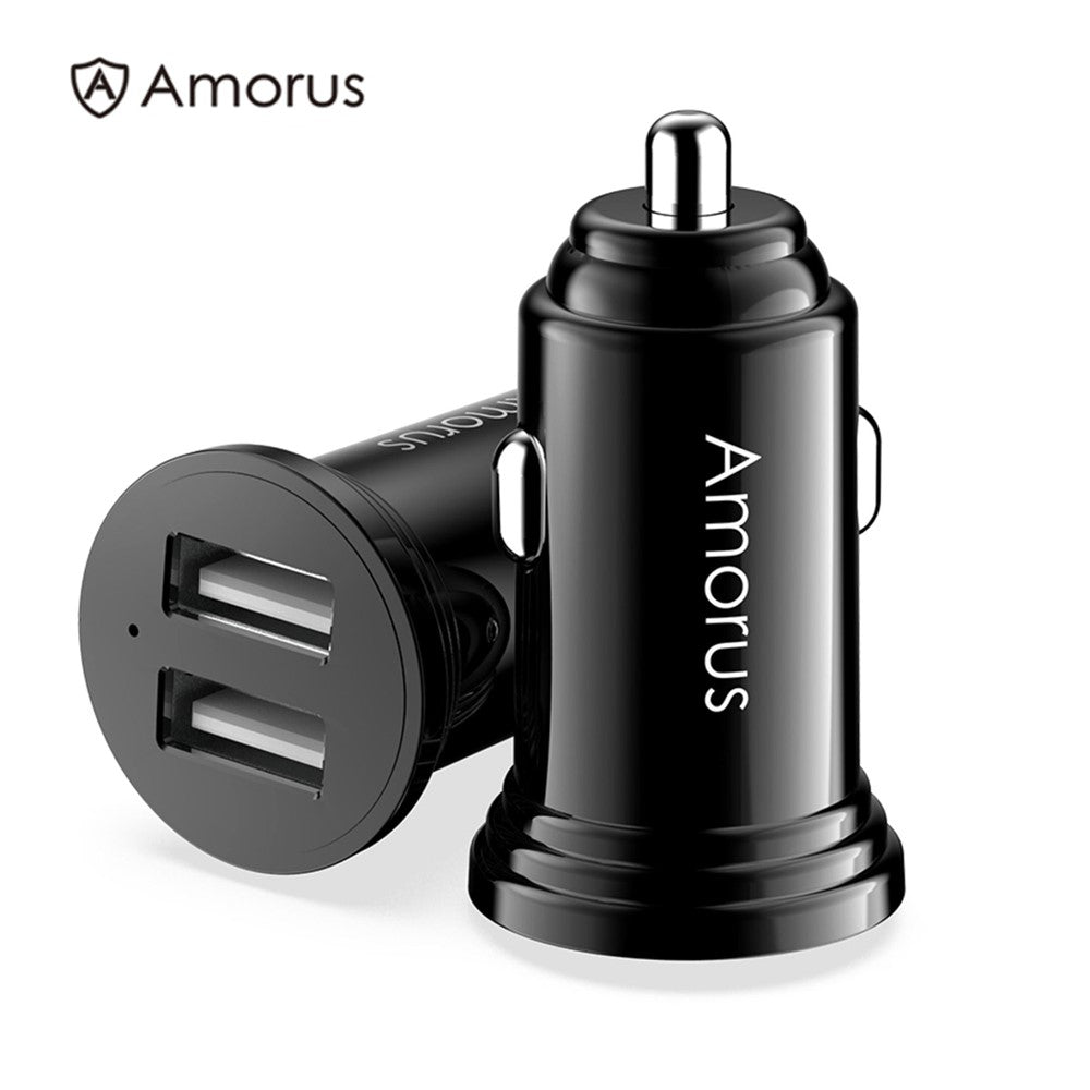 AMORUS CC-56 Dual USB 3.4A Fast Charging Car Charger Adapter for iPhone Samsung Huawei etc.