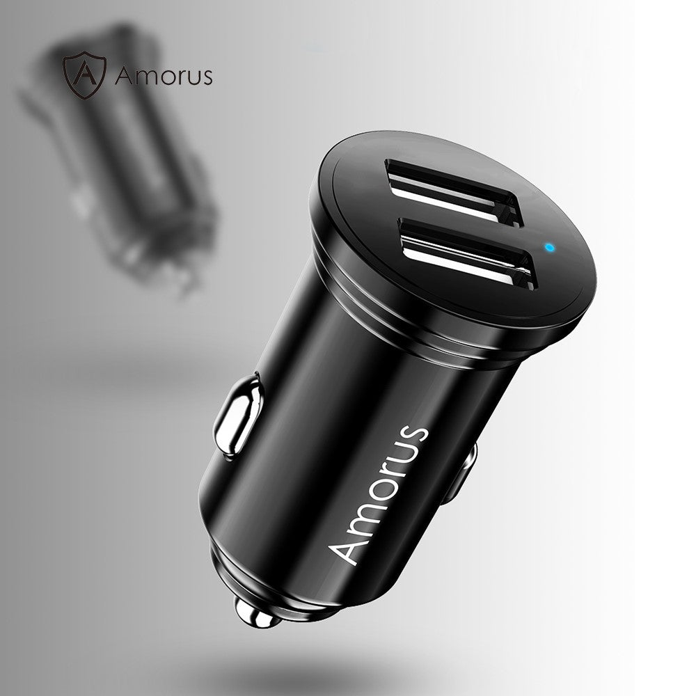 AMORUS CC-56 Dual USB 3.4A Fast Charging Car Charger Adapter for iPhone Samsung Huawei etc.