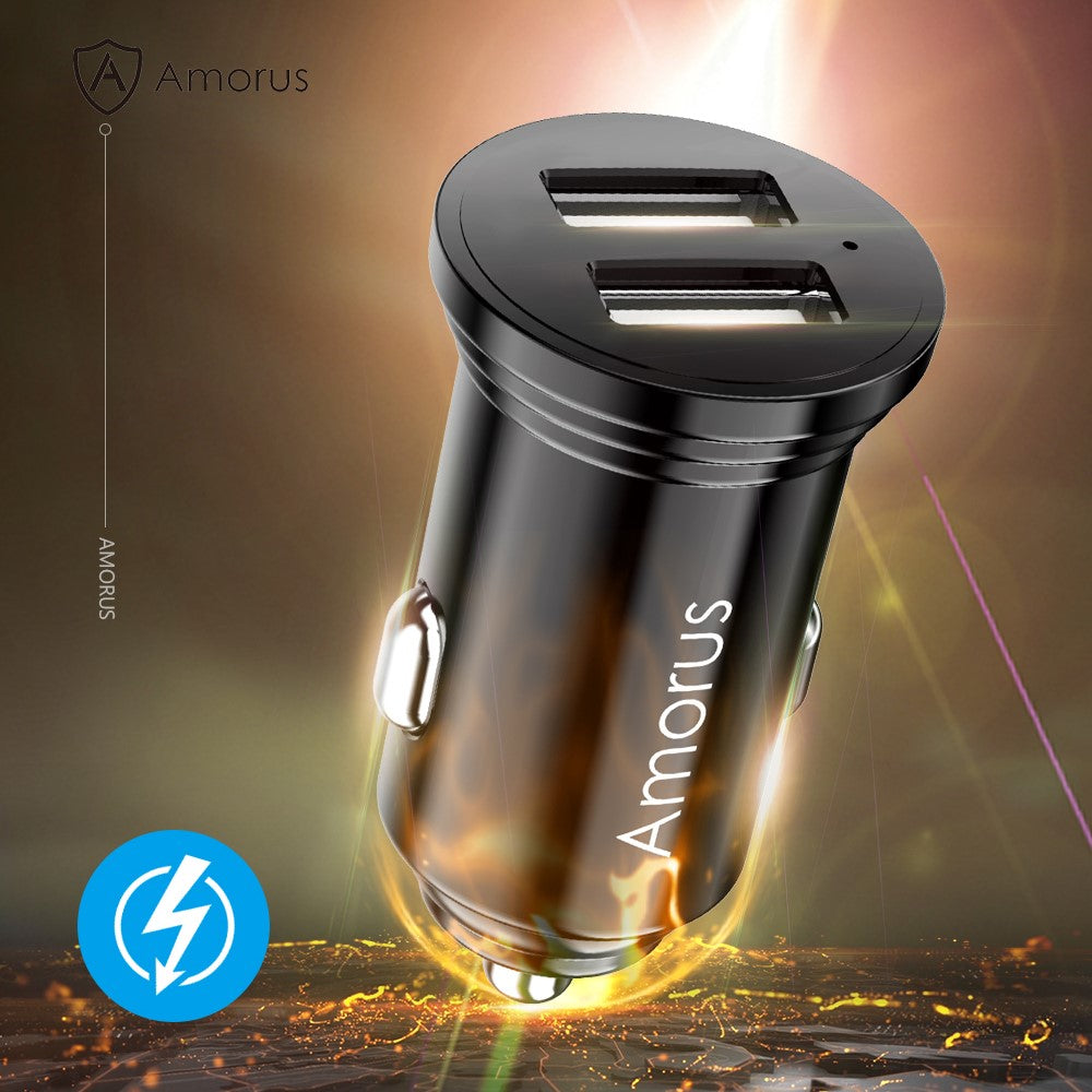 AMORUS CC-56 Dual USB 3.4A Fast Charging Car Charger Adapter for iPhone Samsung Huawei etc.