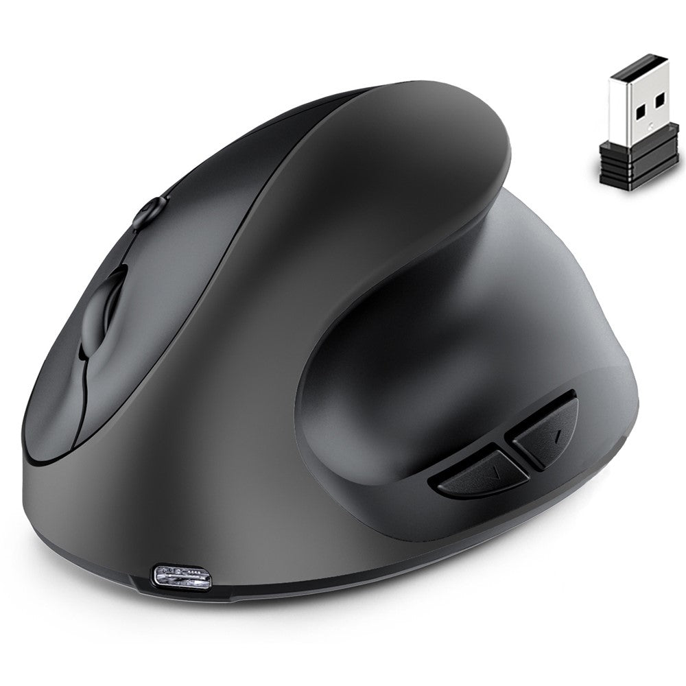 Rechargeable Ergonomic Vertical Mouse 2.4G / Bluetooth-Compatible Silent Wireless Mouse for Right Hand