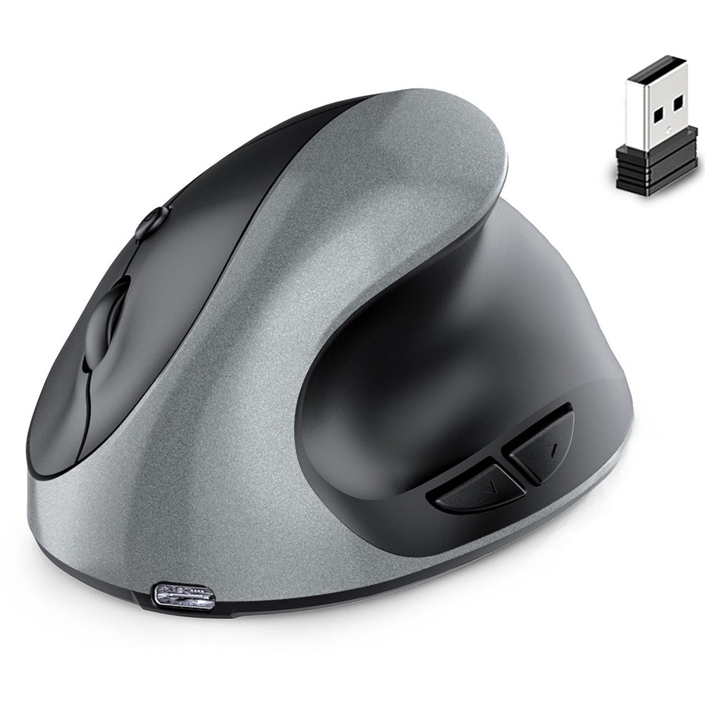 Rechargeable Ergonomic Vertical Mouse 2.4G / Bluetooth-Compatible Silent Wireless Mouse for Right Hand