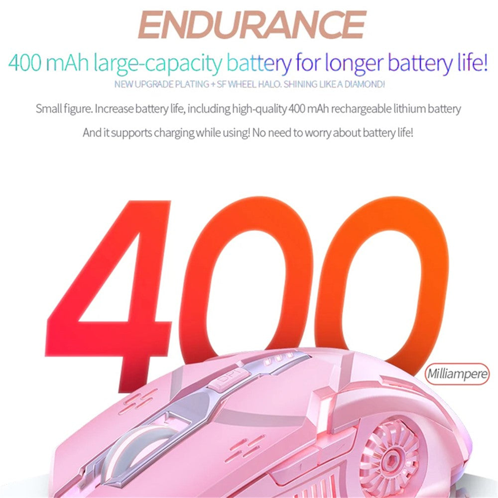 YINDIAO A9 2.4G Wireless Mouse 1200 / 1600 / 2400 / 3200 DPI Adjustable Silent 6 Keys Lighting Mouse