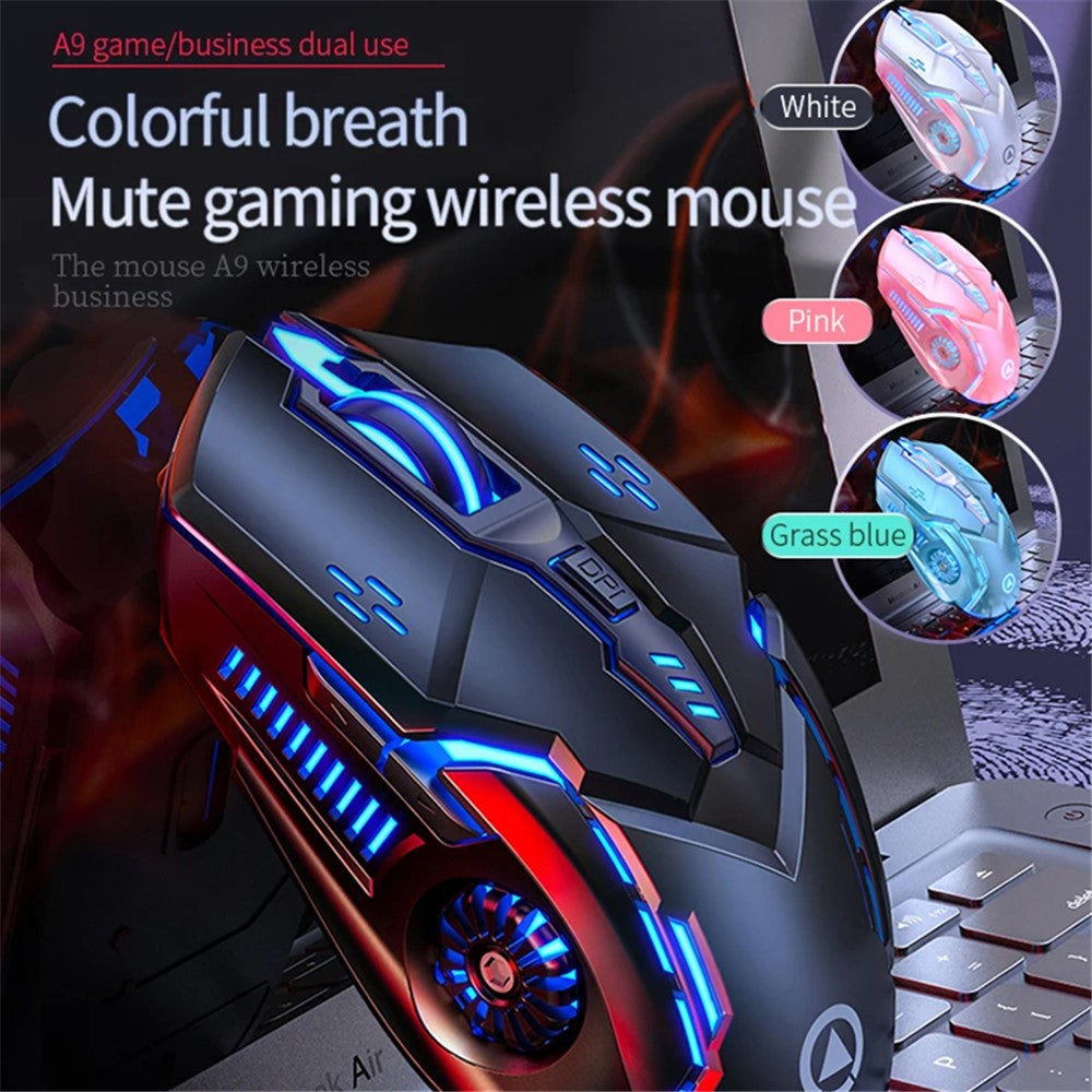 YINDIAO A9 2.4G Wireless Mouse 1200 / 1600 / 2400 / 3200 DPI Adjustable Silent 6 Keys Lighting Mouse