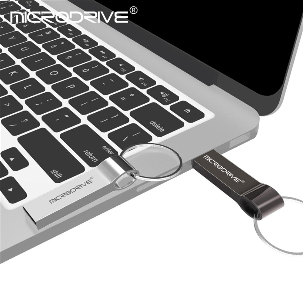 MICRODRIVE 4GB Portable Metal Memory Thumb Stick Key Ring USB 2.0 Flash Drive