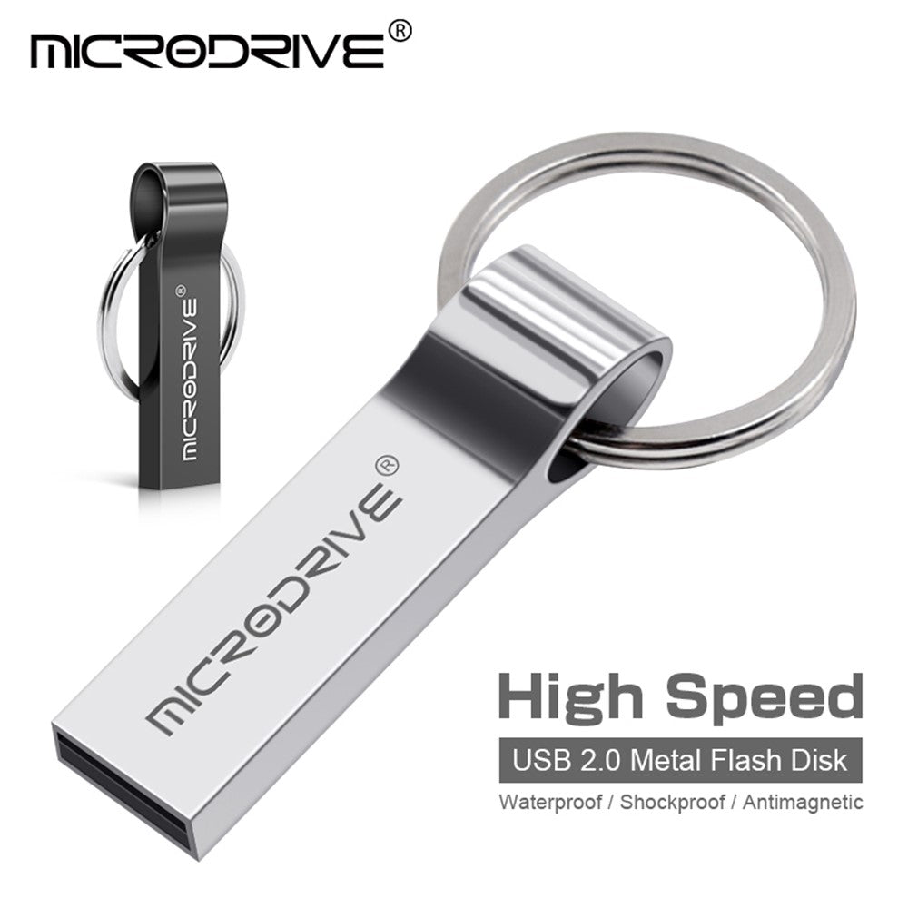 MICRODRIVE 4GB Portable Metal Memory Thumb Stick Key Ring USB 2.0 Flash Drive