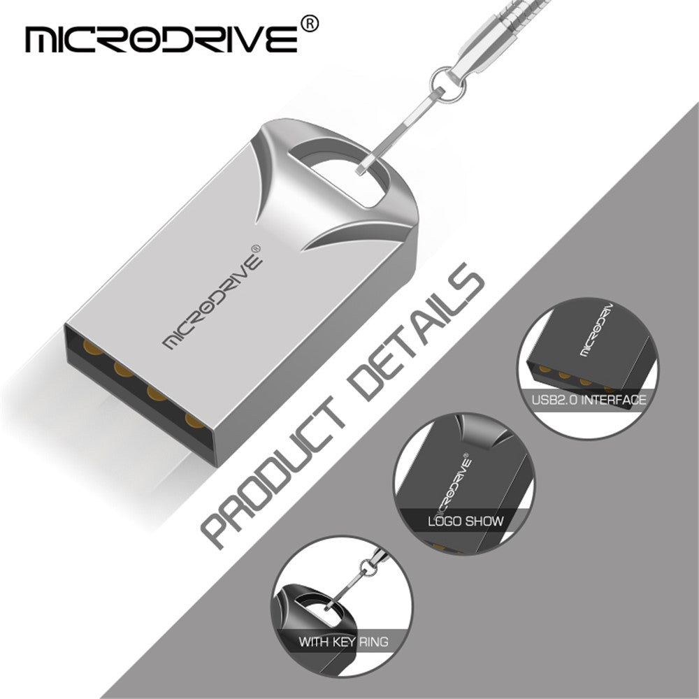 MICRODRIVE USB 2.0 Mini Metal Flash Drive 4GB Portable U-Disk
