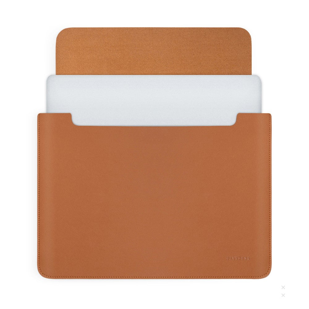 HUASHENG For 13 / 13.3 / 14 Inch Notebook Bag Ultra Thin Non Magnetic PU Leather Horizontal Laptop Sleeve