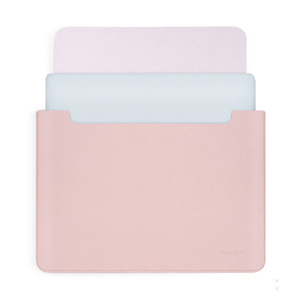 HUASHENG For 13 / 13.3 / 14 Inch Notebook Bag Ultra Thin Non Magnetic PU Leather Horizontal Laptop Sleeve