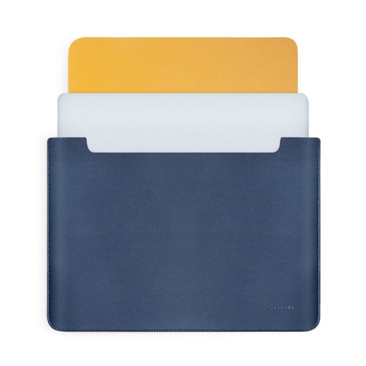 HUASHENG For 15.6 / 16 Inch Laptop Sleeve Double-Sided PU Leather Protective Case Horizontal Notebook Bag