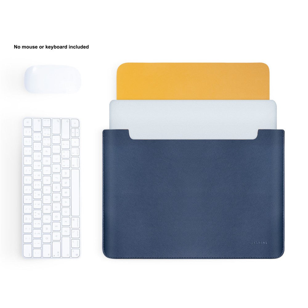 HUASHENG For 15.6 / 16 Inch Laptop Sleeve Double-Sided PU Leather Protective Case Horizontal Notebook Bag