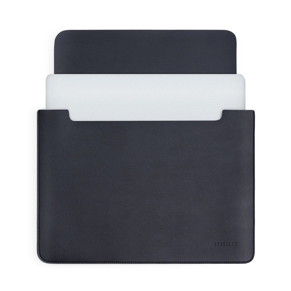 HUASHENG For 15.6 / 16 Inch Laptop Sleeve Double-Sided PU Leather Protective Case Horizontal Notebook Bag