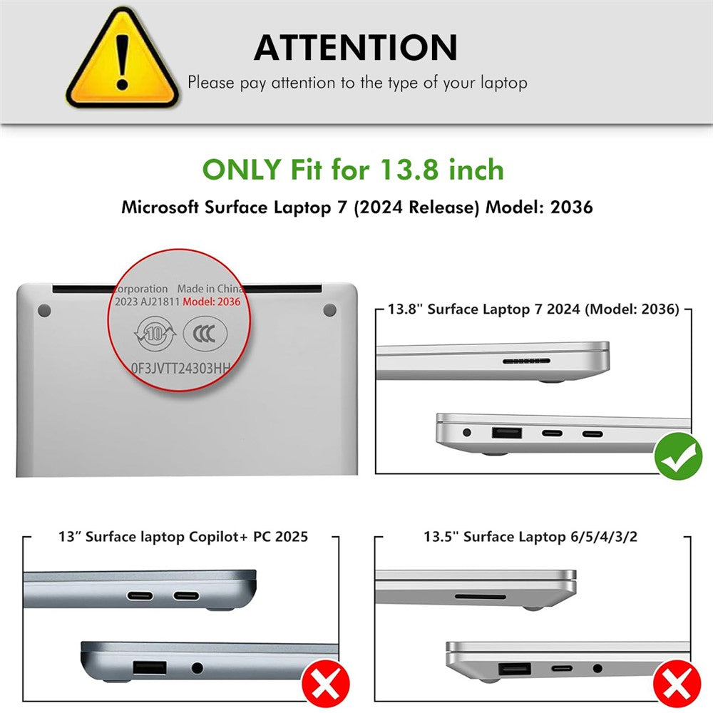 ENKAY HAT PRINCE For Microsoft Surface Laptop 7 13.8-inch (2038) Crystal Laptop Case Hard PC Anti Scratch Shockproof Cover