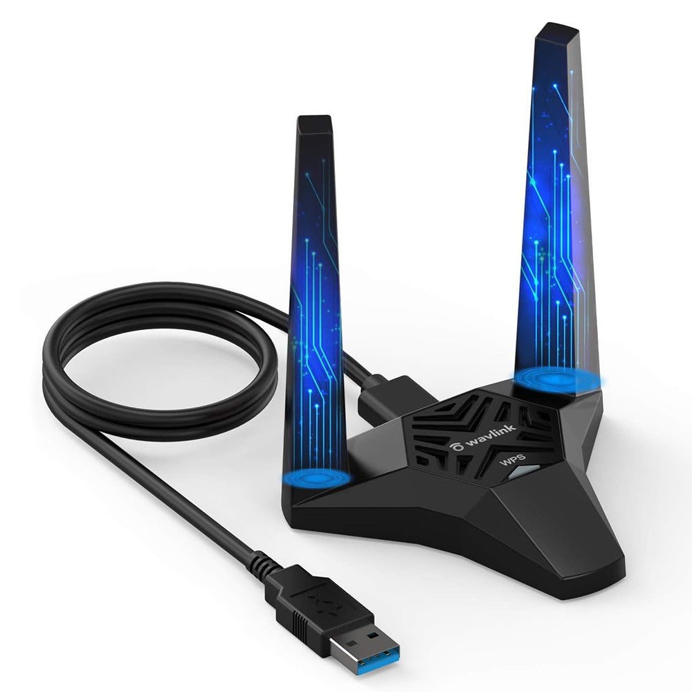 WAVLINK WS-WN692A3-A High Speed AC1300M 2.4GHz / 5GHz Wireless Dual Band USB 3.0 Adapter for Lag-Free Video Streaming / Gaming