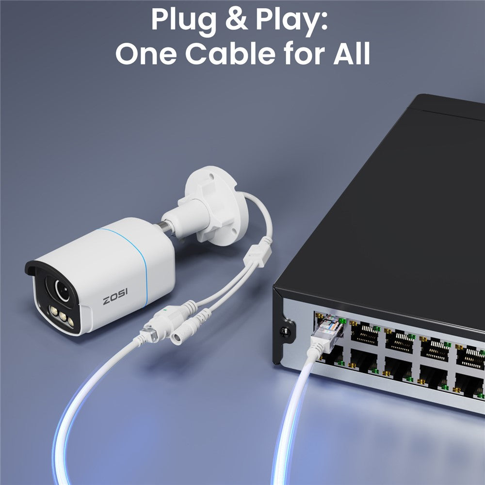 ZOSI Cat5e Ethernet Cable 60FT High Speed Network Cable RJ45 Cord 8 Pin 1000Mbps 155Mhz