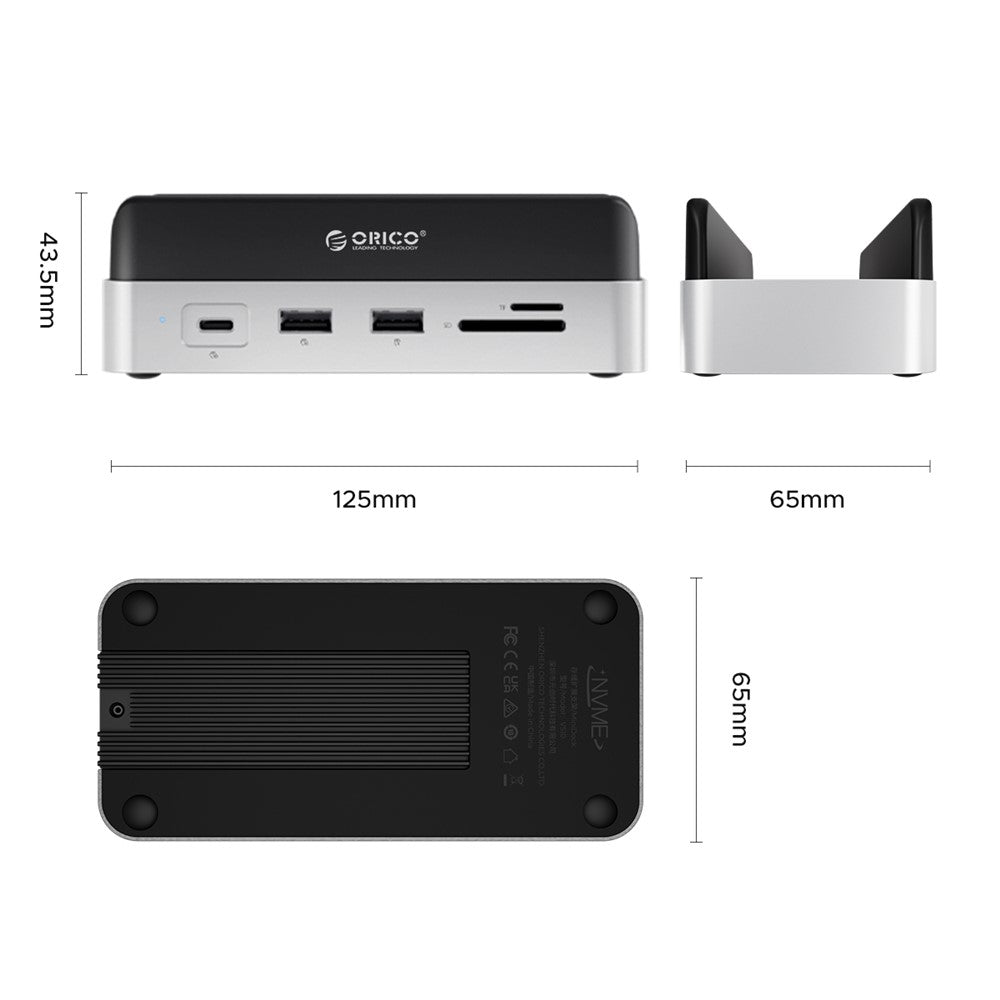 ORICO VS10 For Mac mini M4 Expansion Dock Converter M.2 SSD Enclosure Desktop Storage Base