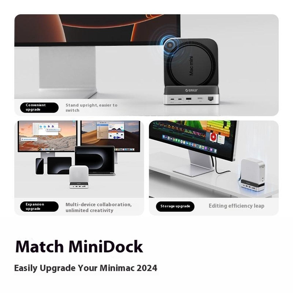 ORICO VS10 For Mac mini M4 Expansion Dock Converter M.2 SSD Enclosure Desktop Storage Base