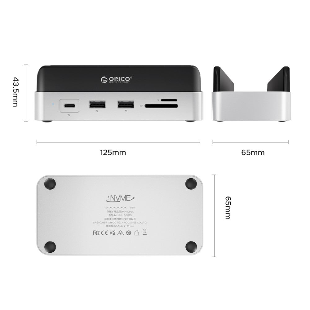 ORICO VS10 For Mac mini M4 Expansion Dock Converter M.2 SSD Enclosure Desktop Storage Base