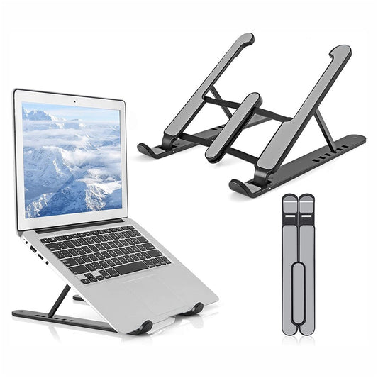 Foldable Portable Desktop Computer Laptop Stand 6-Level Angle Adjustable Height Laptop Mount