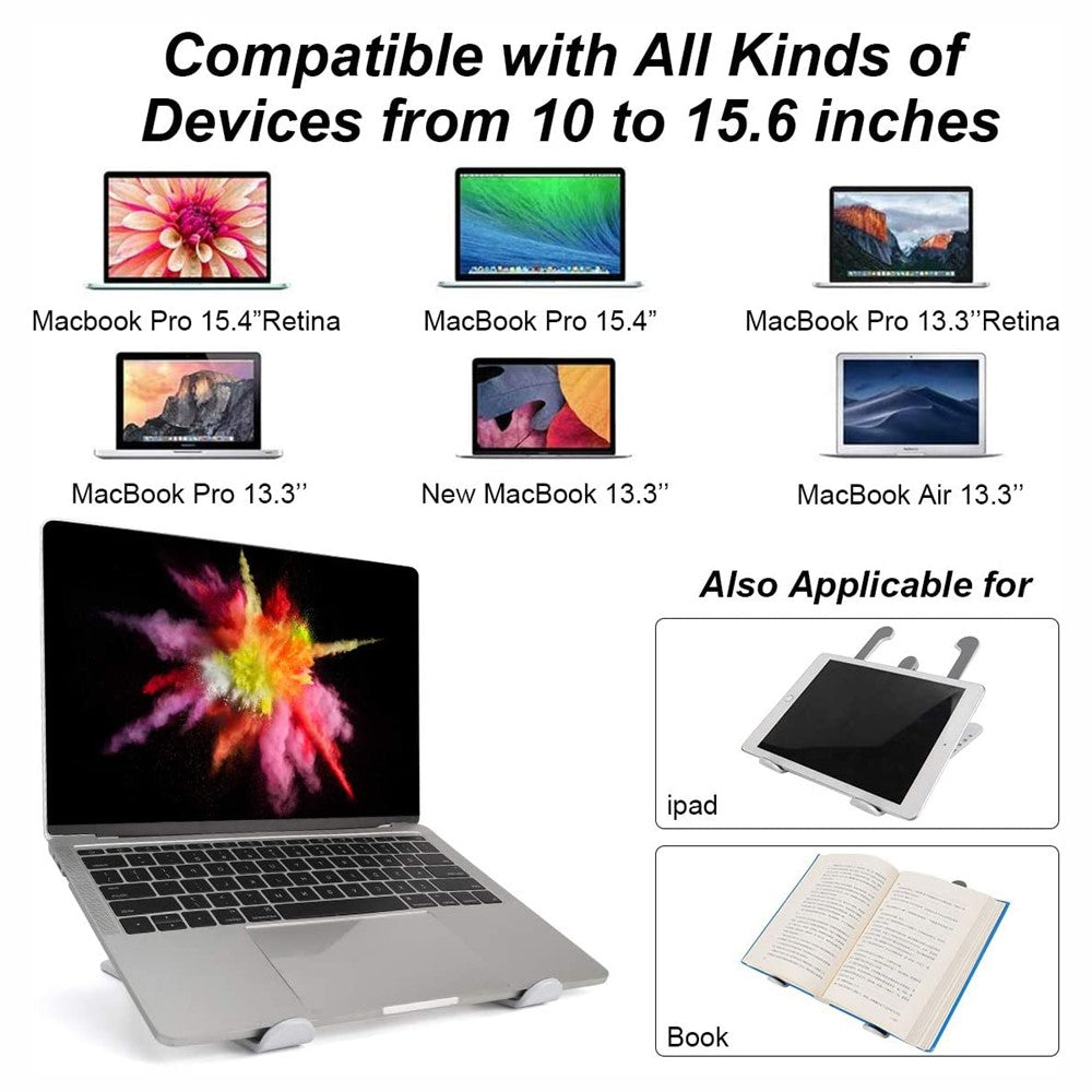 Foldable Portable Desktop Computer Laptop Stand 6-Level Angle Adjustable Height Laptop Mount